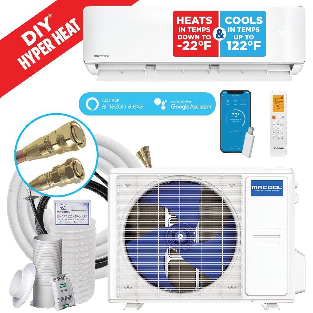 DIY 5th Gen - R454B - 18K Hyper Heat BTU 230V Condenser w/ 25ft Install Kit - Superior Home Supplies